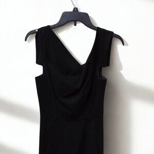 Black Halo Black Asymmetrical Neckline Jumpsuit – Size 0